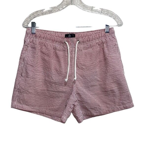 Zara Man Muted Pink Seersucker‎ Striped Shorts – Size Medium, Coastal Prep Style - Picture 1 of 13